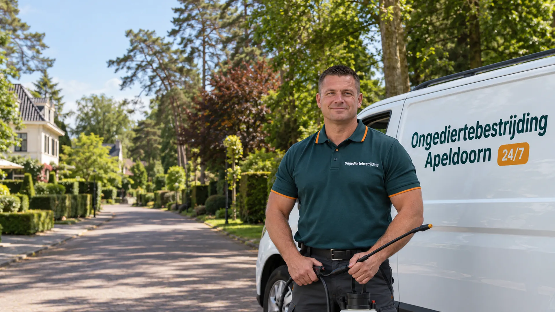 Ongediertebestrijding Apeldoorn: bestrijder van Ongediertebestrijding Apeldoorn bij de bedrijfsbus